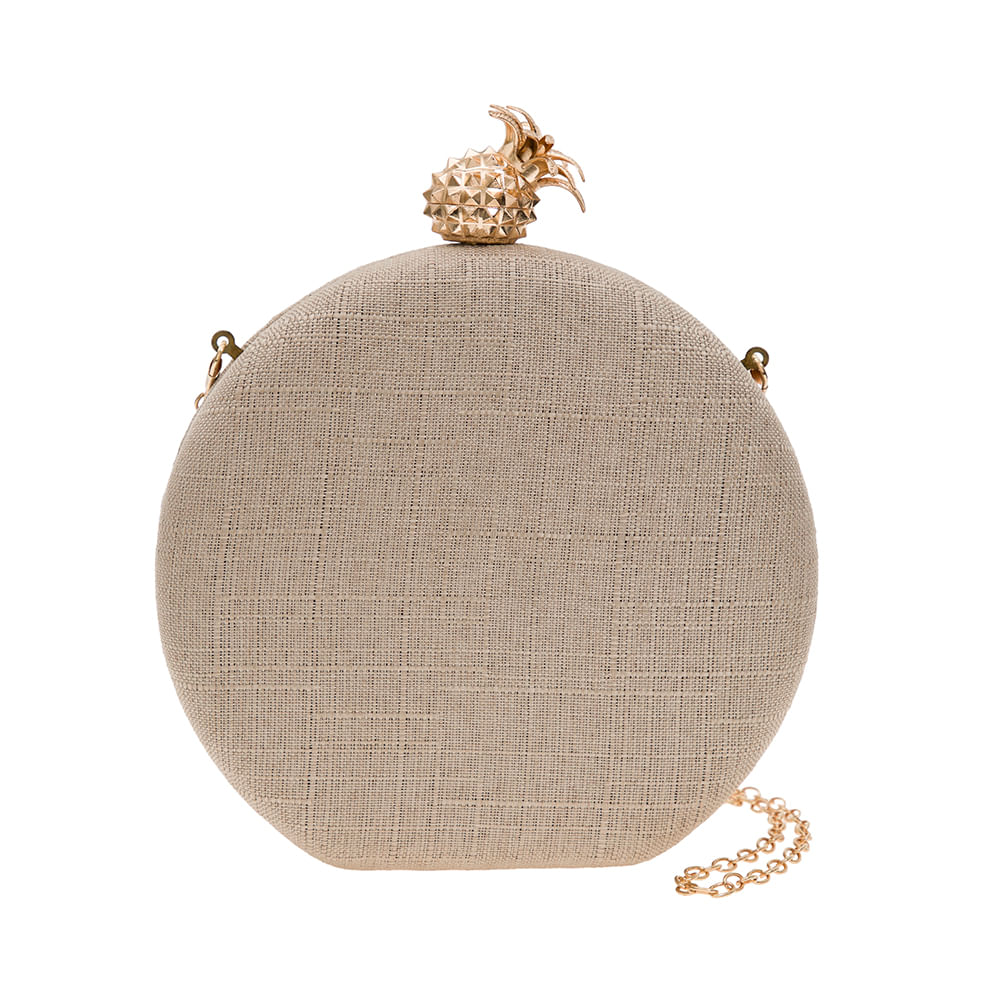 clutch dourada redonda